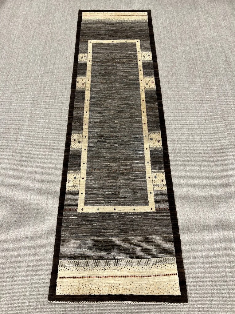 Loribaft Tappeto 90x300 Beige (Iran) Annodato A Mano