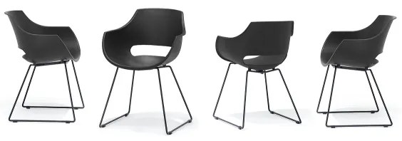 Set di 4 sedie ROCKY, nero