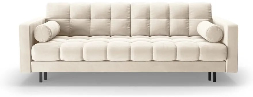 Divano color crema allungabile/con contenitore con rivestimento in velluto 222 cm Bali – Cosmopolitan Design