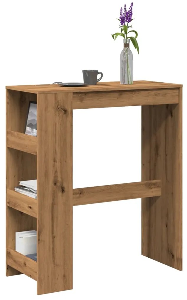 Tavolo Bar Con Rastrelliera Rovere 90x40x103,5 Cm Multistrato /