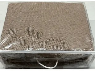 Copriletto matrimoniale Botticelli Home Arabesco in cotone jacquard Marrone Matrimoniale