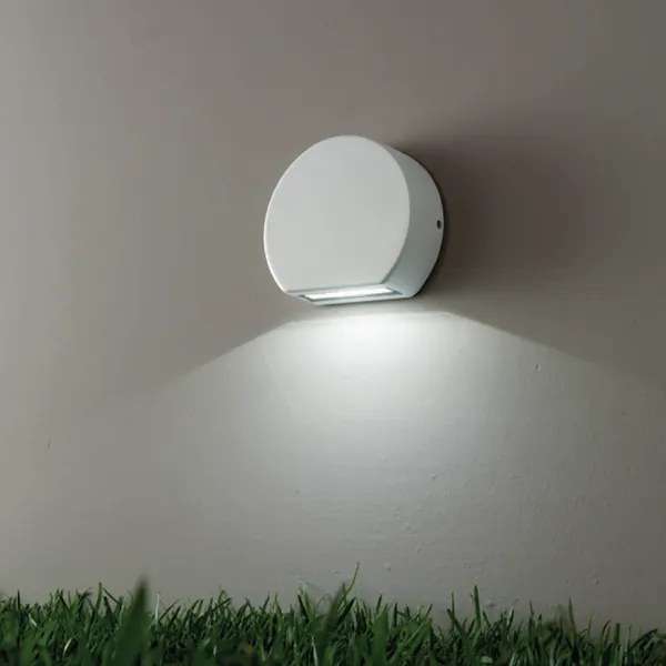 Lampada applique segnapasso SUN per esterni in alluminio 10x3 cm Bianco