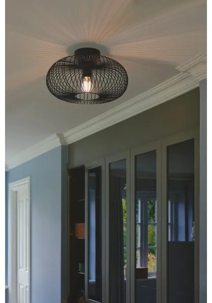 Nordlux - Plafoniera BERONI 1xE27/60W/230V Ø 40,3 cm nera