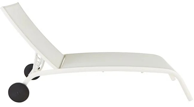Lettino senza cuscino Lyra II NATERIAL in alluminio bianco e seduta bianco