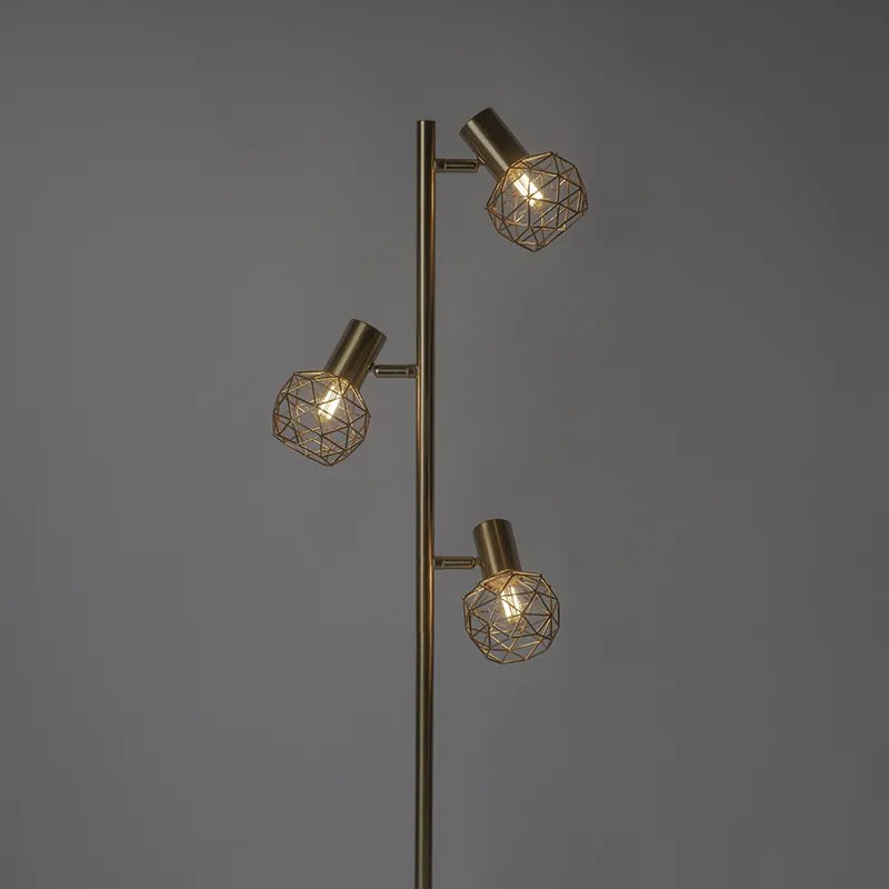 Lampada da terra di design oro 3 luci orientabili - Mesh