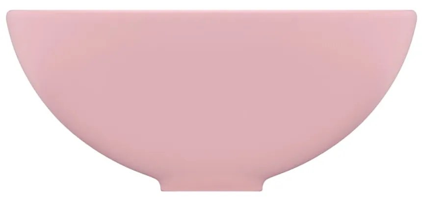 Lavandino Lusso Rotondo Rosa Opaco 32,5x14 cm in Ceramica