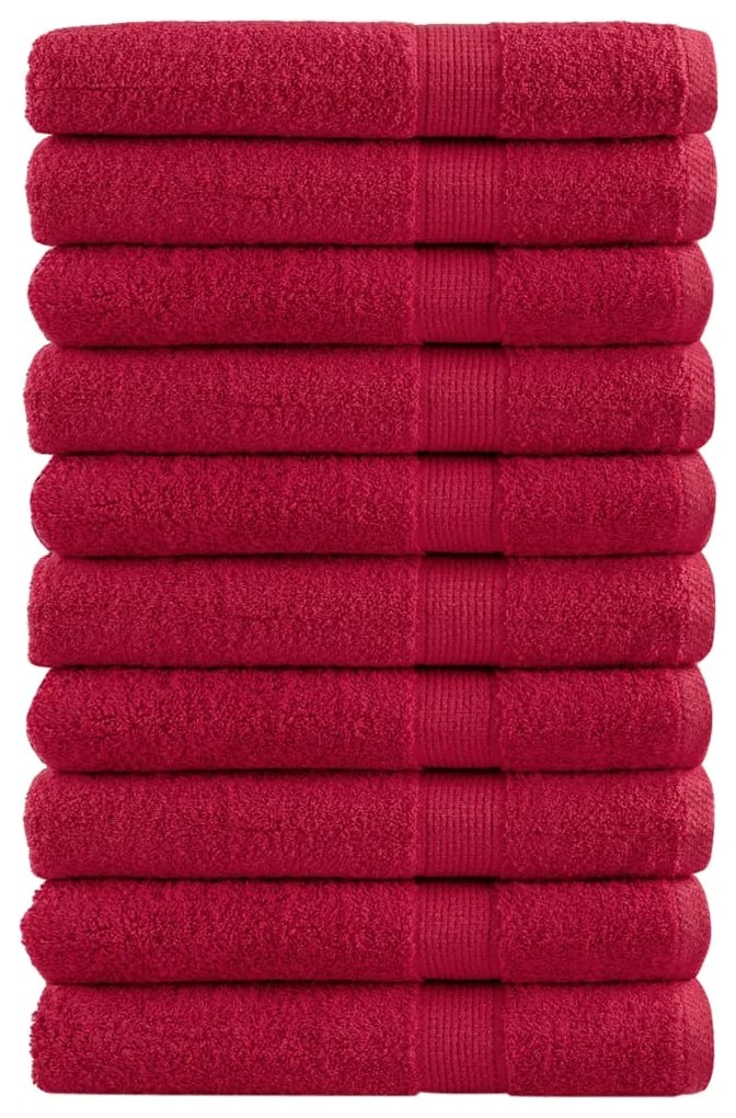 Asciugamani Premium Solund 10 Pz Rosso 100x200 Cm 600 G/m² /