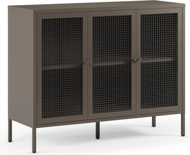 Vetrina grigia in metallo 121x90x40 cm Layna – Marckeric