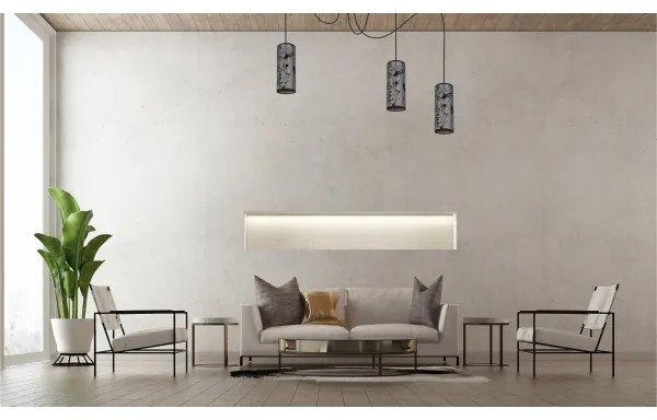 Lampadario a sospensione con filo AVALO 3xE27/60W/230V ragno grigio/nero