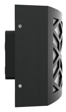 Applique Slim per Esterni con Griglia decorativa IP65 - E27 Nera Colore del corpo Nero