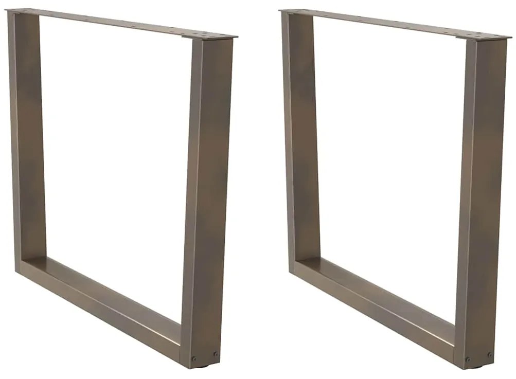 Gambe Tavolo Pranzo A V 2 Pz Naturale 100x(72-73,3)cm Acciaio /