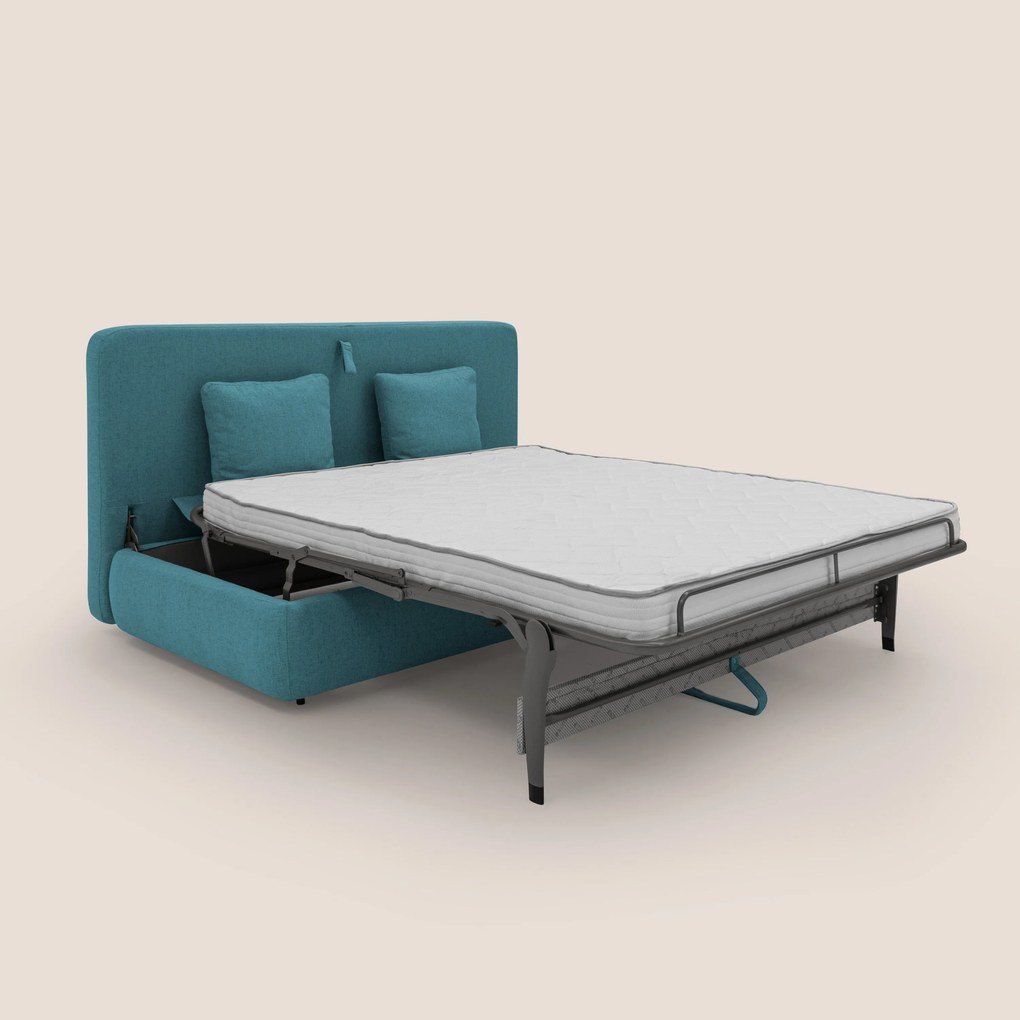 Gransasso Divano letto matrimoniale dal DESIGN innovativo in tessuto impermeabile T03 azzurro