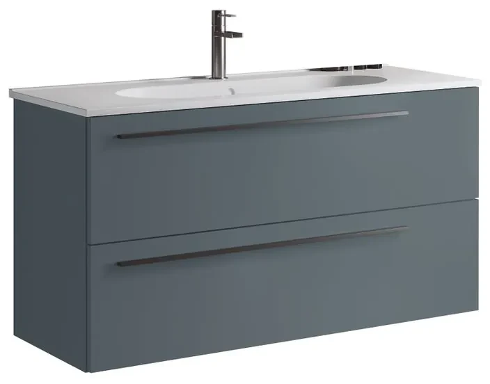 Mobile da bagno sotto lavabo VISOBATH avio laccato opaco L 100 x H 55 x P 45 cm 2 cassetti, lavabo non incluso