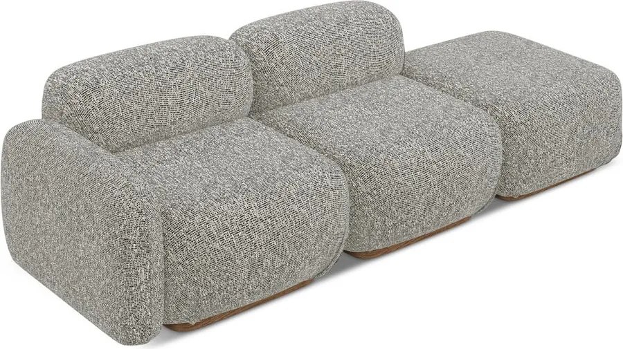 Chaise lounge componibile grigia (con penisola a sinistra) Ailani – Makamii