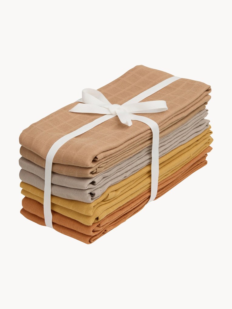 Set di 8 panni in mussola di cotone organico Earth Mix