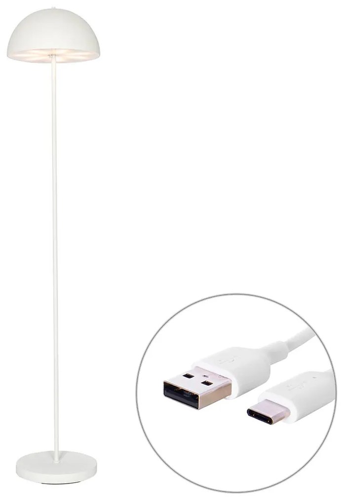 Lampada da terra da esterno bianca ricaricabile a 3 livelli di dimmerazione - Keira