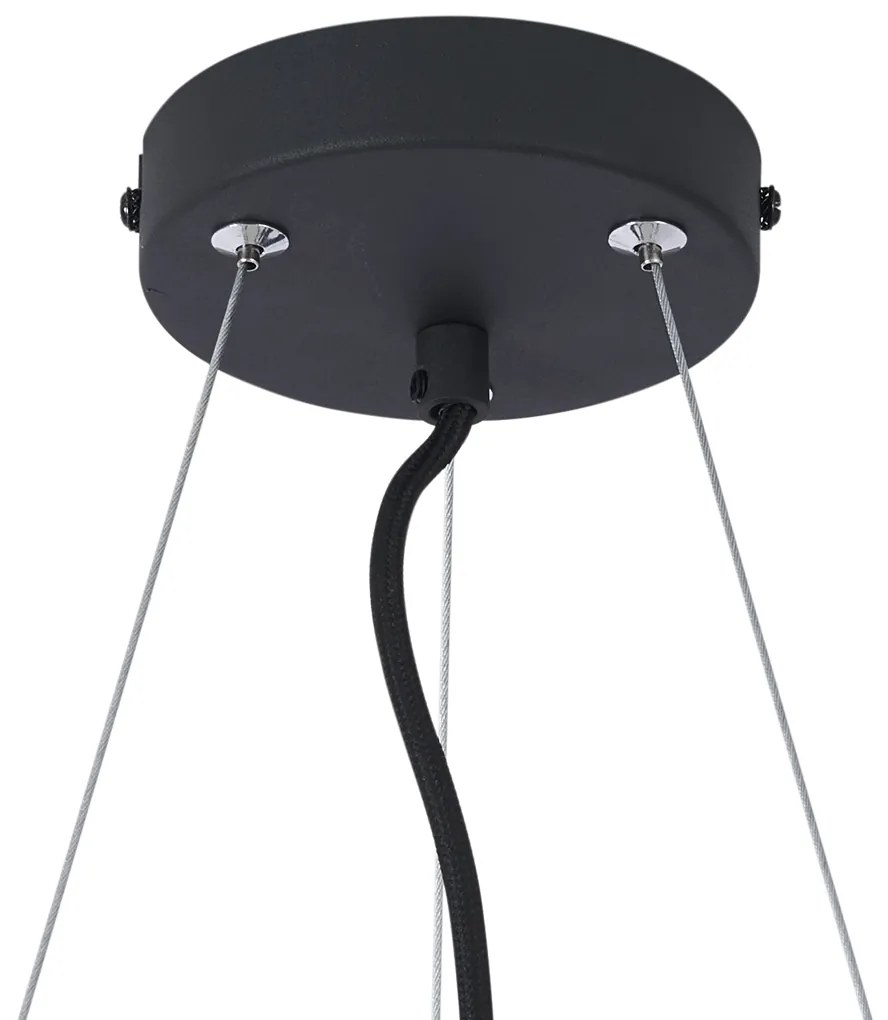 Lampada a sospensione moderna nera a 6 luci - Jeana Circle