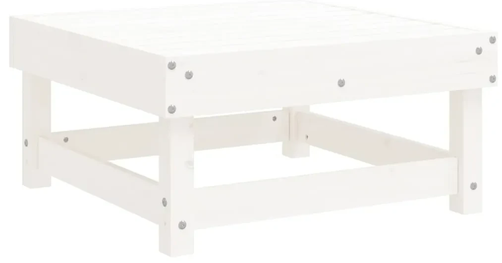 Set salotto da giardino 6 pz bianco in legno massello di pino