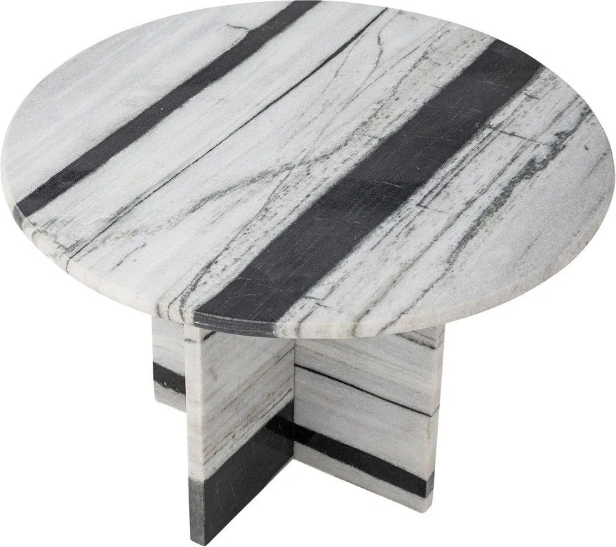 Tavolino da salotto rotondo bianco e nero in marmo ø 61 cm Rosito – Bloomingville