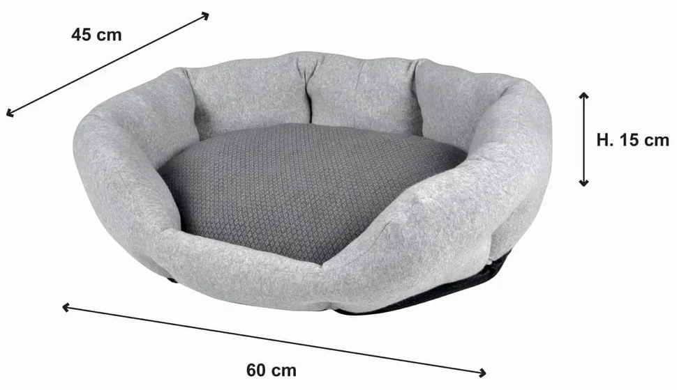 Letto grigio per cani 45x60 cm - Love Story