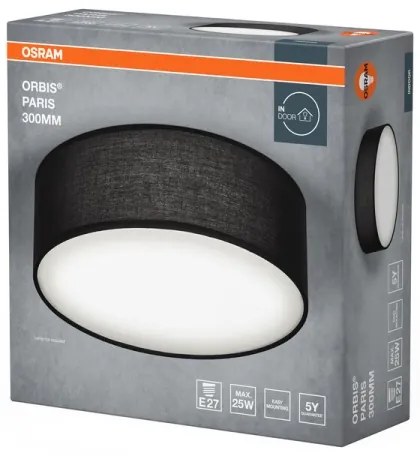 Osram - Plafoniera ORBIS PARIS 1xE27/25W/230V Ø 30 cm nero