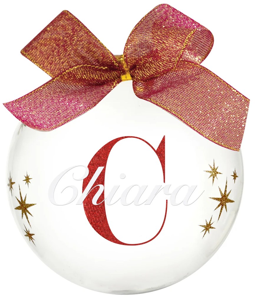 Pallina natale con nome Chiara 10 cm