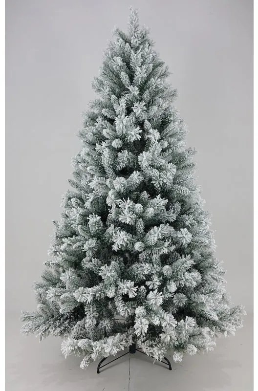 Albero di Natale artificiale innevato Elsa verde H 240 cm x Ø 140 cm