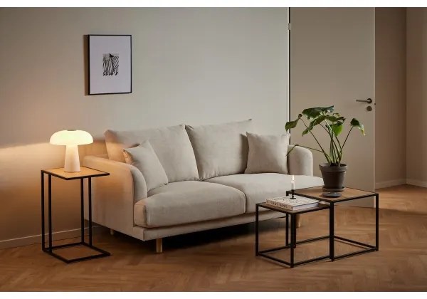 Set di tavolini da caffè SARON 2 pz quercia/nero