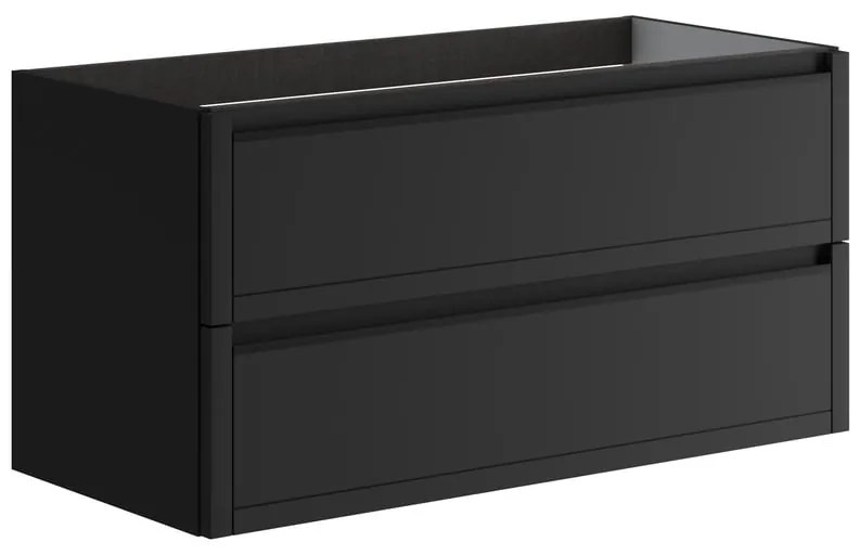 Mobile da bagno sospeso sotto lavabo L 99.5 x H 50 x P 45.5 cm antracite opaco, 2 cassetti TRATTO