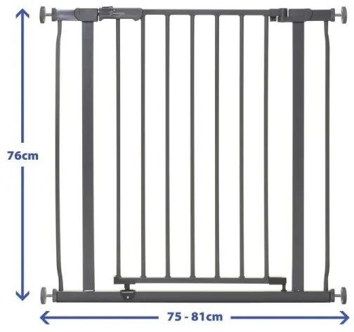 Dreambaby - Barriera di sicurezza AVA 75-81 cm grigia