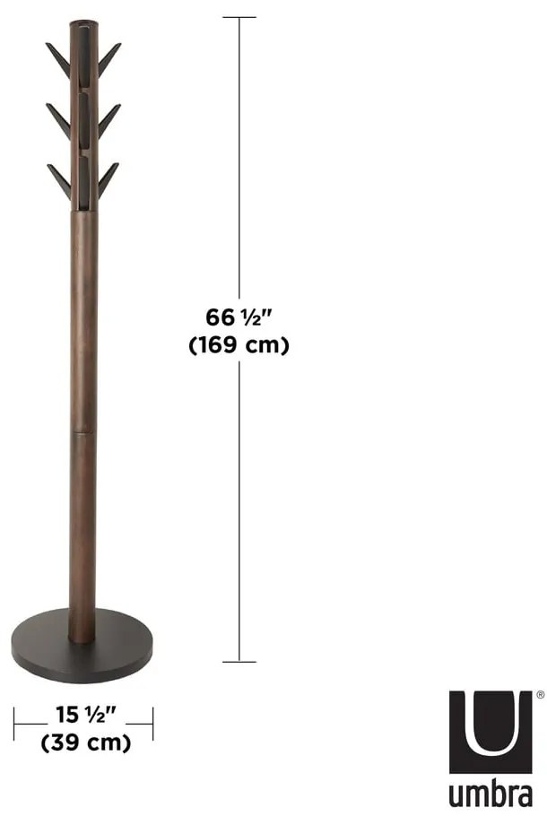 Appendino in legno nero in gomma naturale Flapper - Umbra