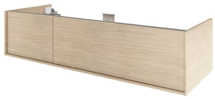 Mobile da bagno sospeso sotto lavabo L 135 x H 32 x P 48 cm rovere satinato, 2 cassetti SENSEA Neo Frame