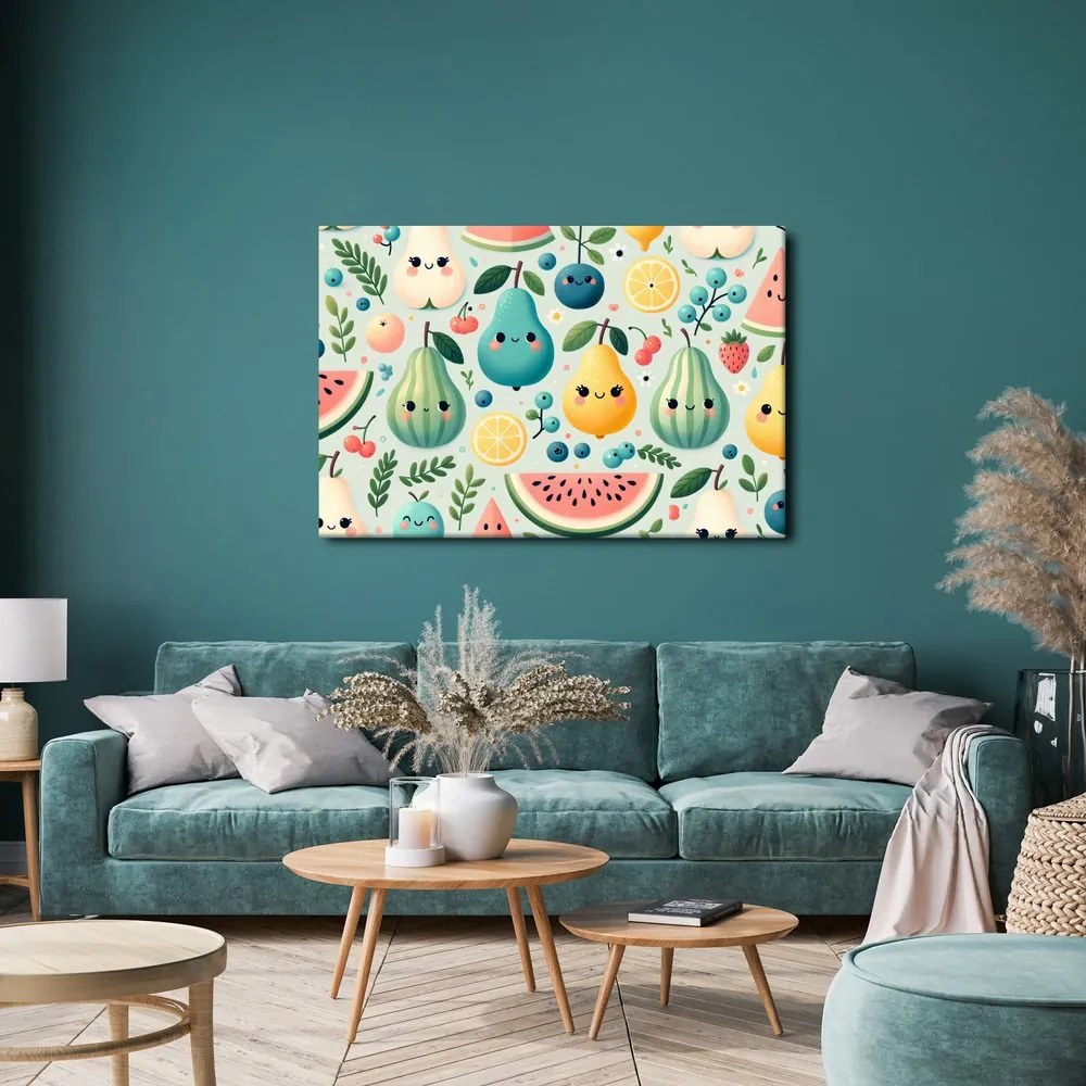 Quadro su tela – Frutta carina con faccine