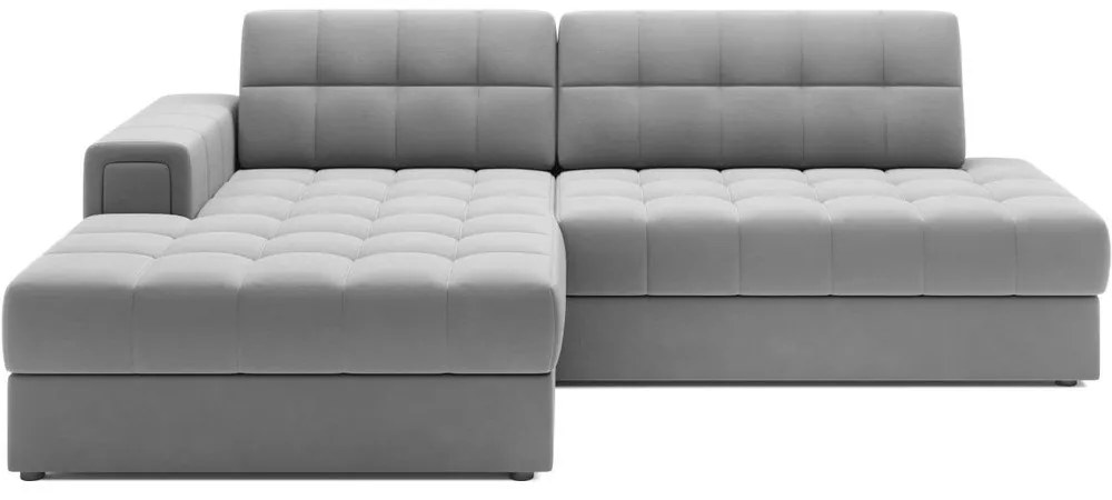 Divano angolare grigio allungabile (con penisola a sinistra/con chaise lounge) con rivestimento in velluto Blezalt – ELTAP