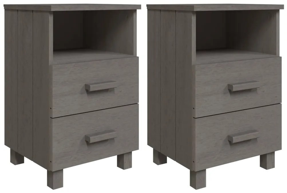 Comodini hamar 2 pz grigio chiaro 40x35x62 cm legno di pino