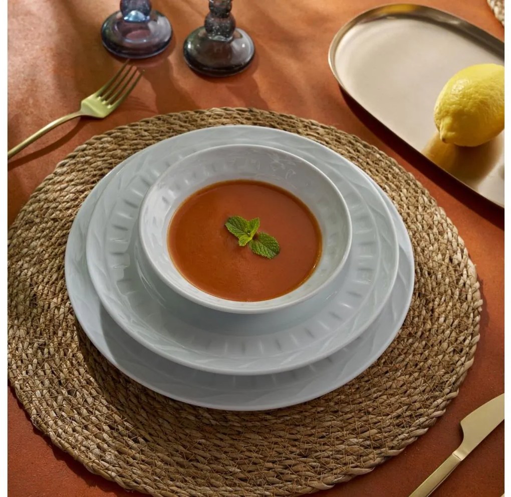 Set da tavola 18 pezzi in porcellana bianca