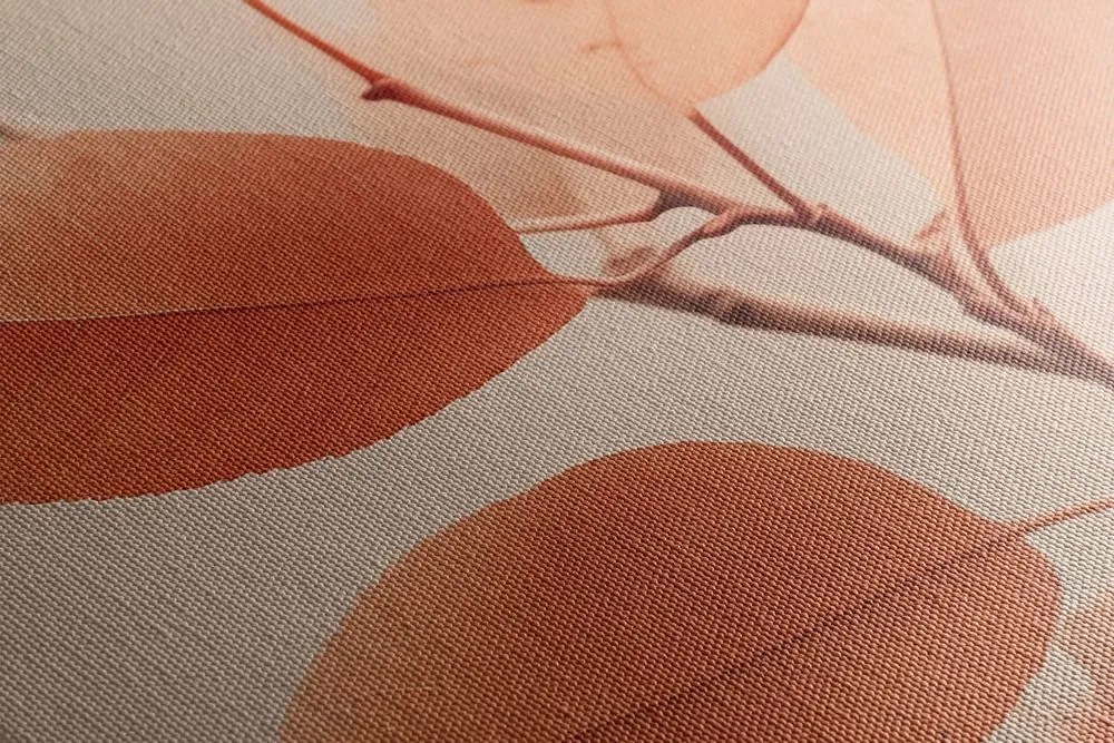Stampa su tela – Rametti di foglie Peach Fuzz