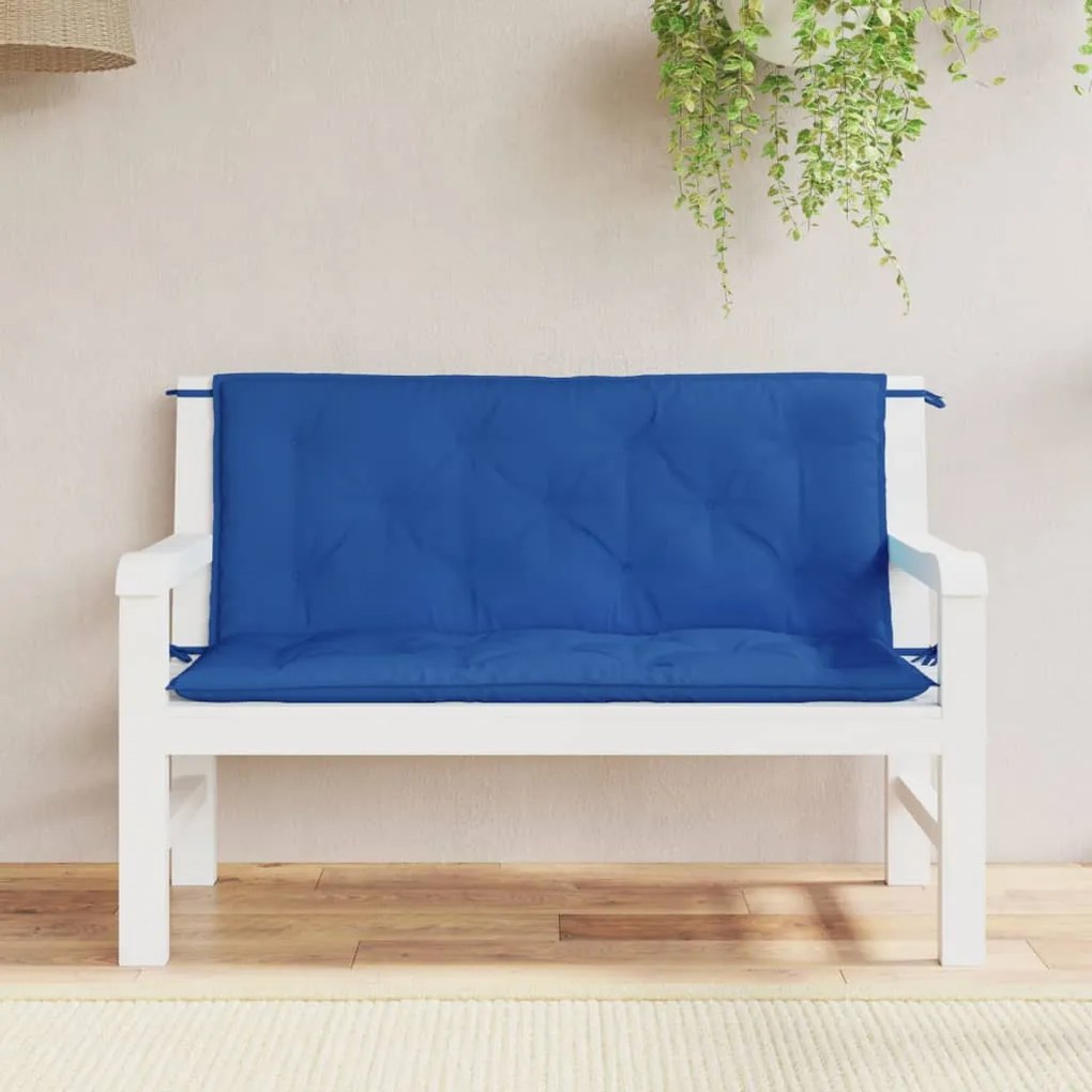 Cuscini Per Panca 2 Pz Blu 120x50x7 Cm İn Tessuto Oxford /