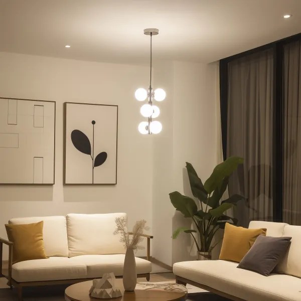 Brilagi - Lampadario LED a sospensione MILLA 6xG9/3W/230V cromo nero/bianco