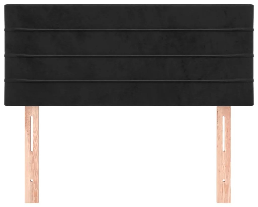 Testiera nera 80x5x78/88 cm in velluto