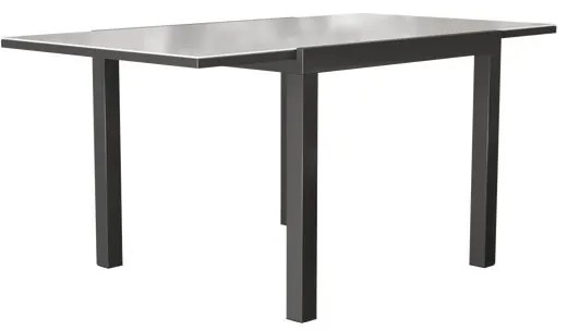 Tavolo allungabile da esterno quadrato in alluminio e vetro antracite 6 posti L da 90 a 160x90cm, Lyra II NATERIAL
