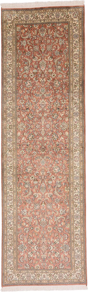 Cashmere Silk Tappeto 250 x 80 (Indian) Annodato A Mano