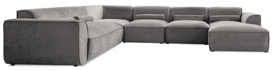 Divano angolare componibile in grigio chiaro (con penisola a sinistra/a forma di "U") Flex Felix – Miuform