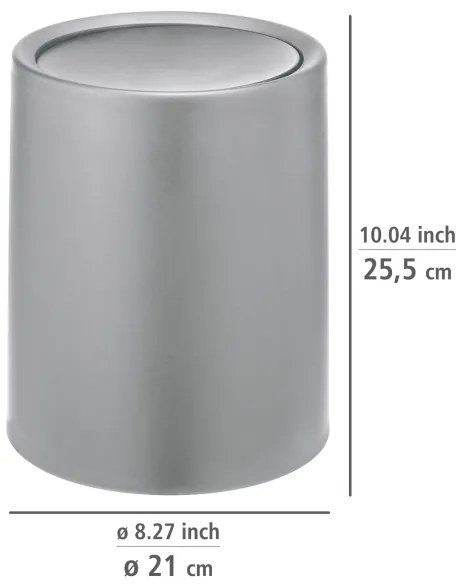 WENKO 25219100 - Cestino ATRI 21x25,5 cm grigio