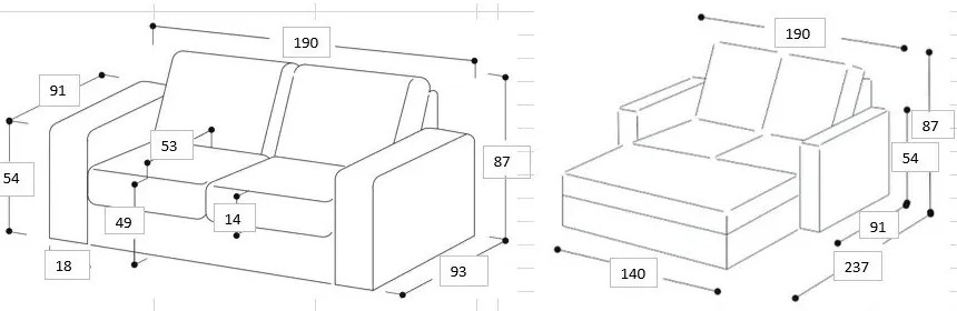 Divano letto beige 190 cm Sonia - Scandic