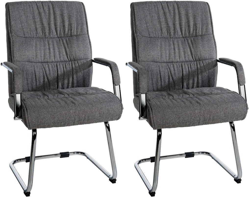 Set Di 2 Sedie Per Visitatori Sievert İn Stoffa Con Design Moderno / Dunkelgrau