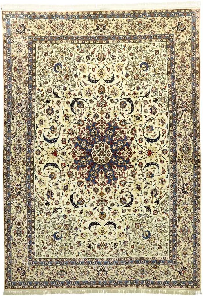 Isfahan Tappeto persiano 320x440 Blu (Iran) Annodato A Mano