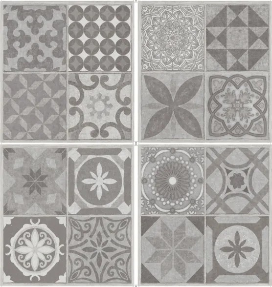 Piastrelle in LTV PVC autoadesive da pavimento parete Set 22 pz 2 mt2 30x30 effetto maiolica Vintage