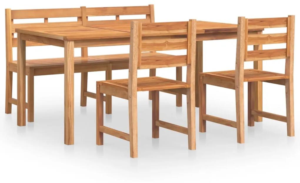 Set da pranzo per giardino 4 pz in legno massello di teak