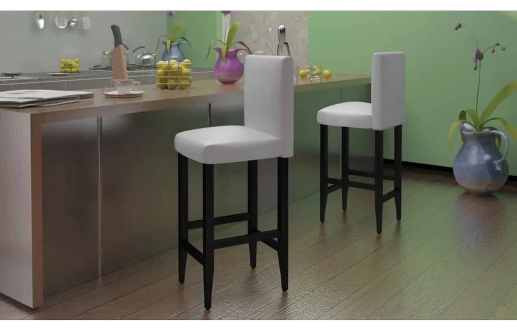 Sgabelli Da Bar 4 Pz Bianchi İn Similpelle /